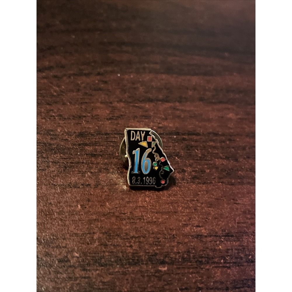 Vintage 1996 Atlanta Olympics Day 16 Of The Games August 3rd Lapel Hat Pin